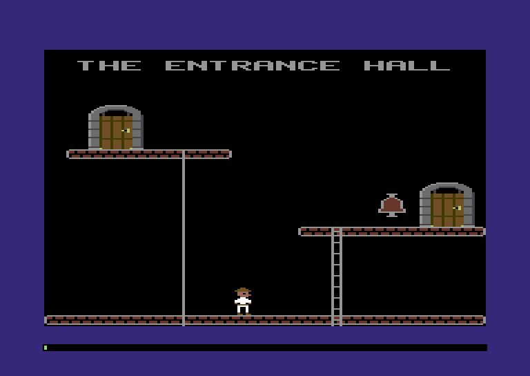 The Entrance Hall room, with doors, a ladder, a pole and a bell